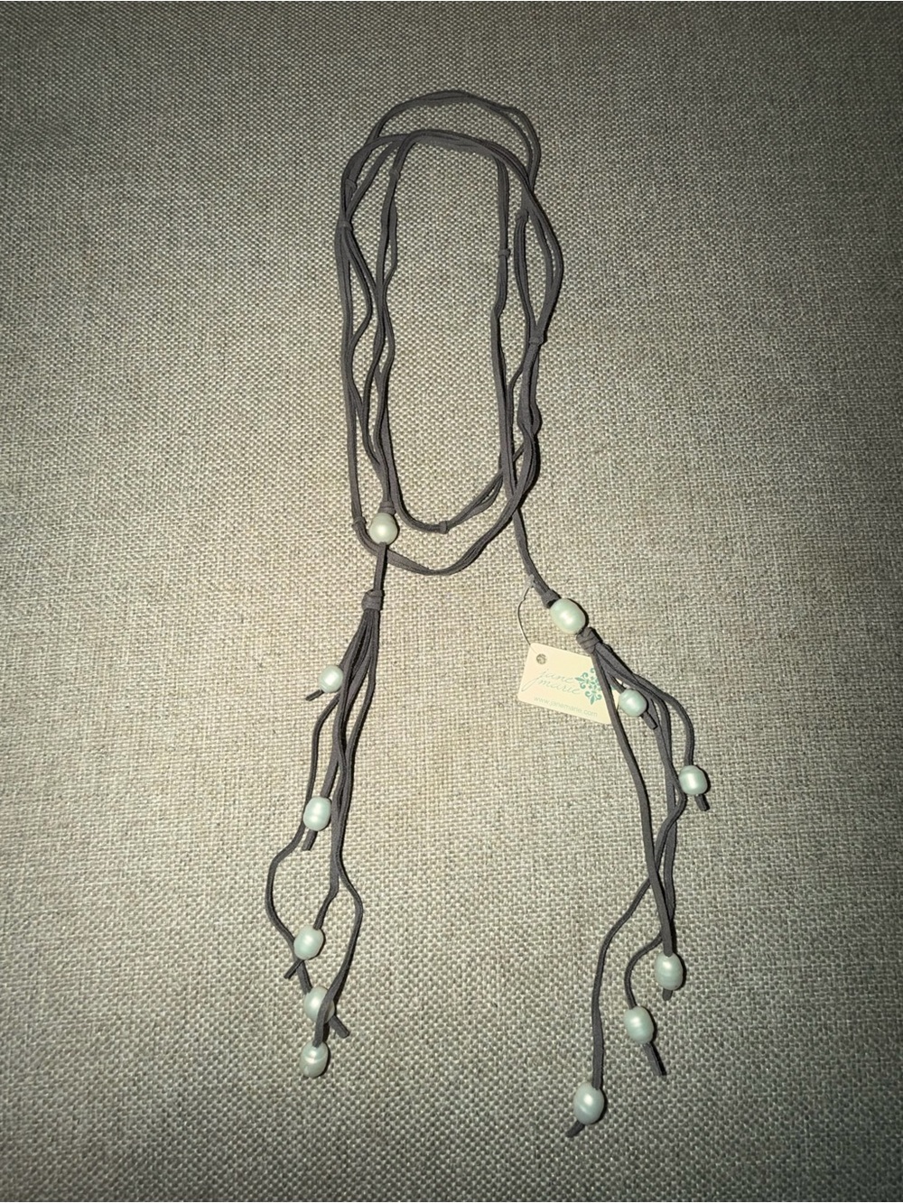 Boho Multi-Strand Taupe Necklace with Ivory Beads